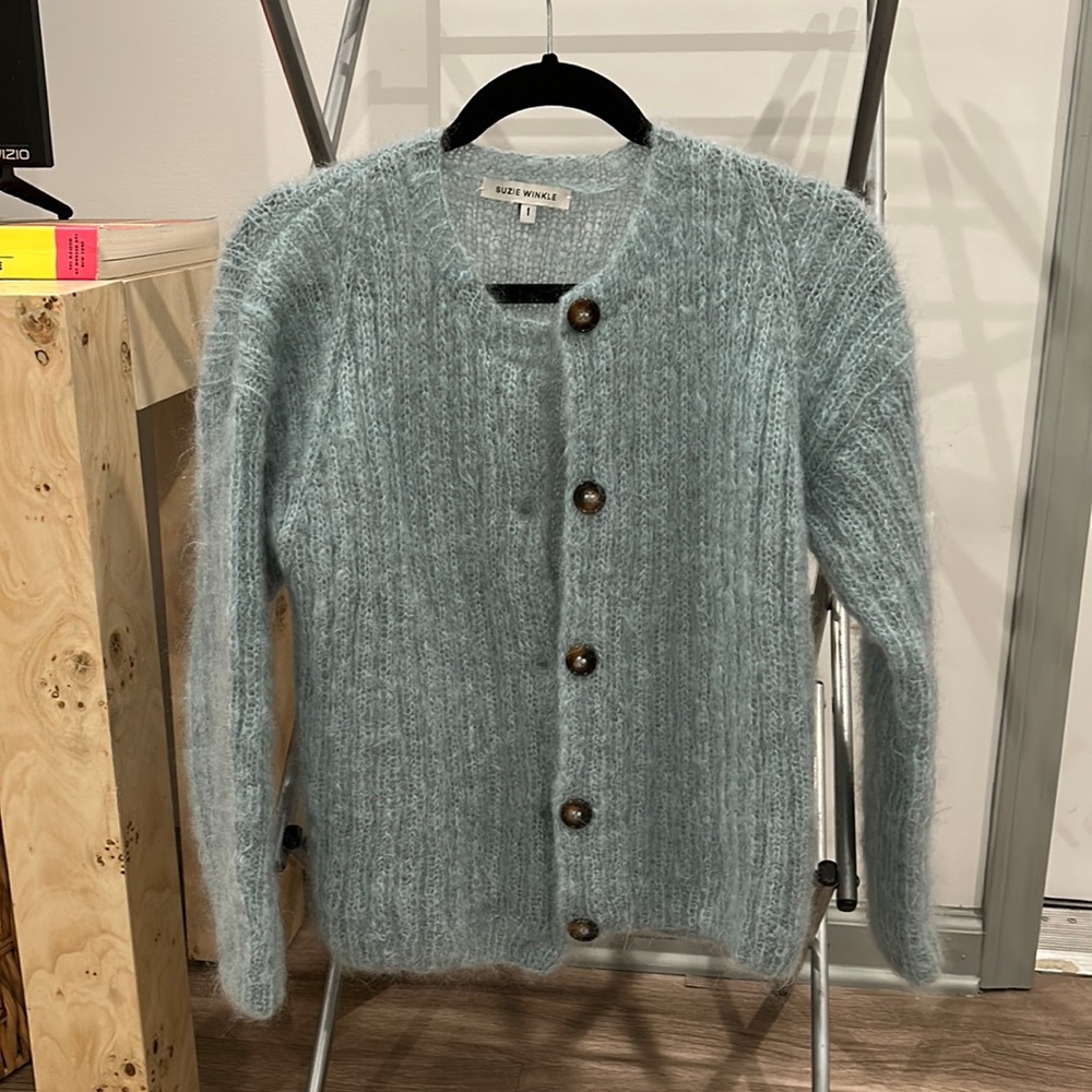 Suzie Winkle Mohair Blend Cardigan Sweater